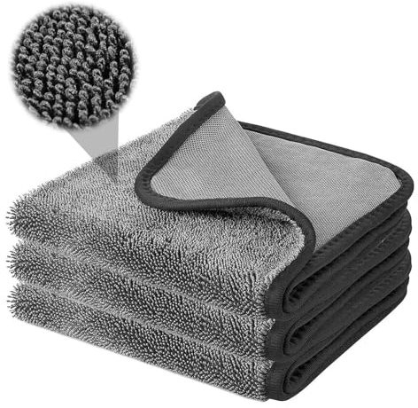 3 Stück Shiny Bath XXL Trockentuch, 40x60cm Trockentuch Dusche Mikrofasertücher Auto Trockentuch, Fussel und Streifenfrei, Fast Dry Duschkabinen Tuch Dusche für Fitness Dusche Autowäsche Sauber (Grau)