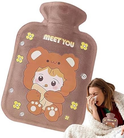 Wärmflasche Mit Kuschelig Weichem Bezug, 500ml Süße Wärmflasche Zur Schmerzlinderung Auslaufsicher Wärmflaschen Handwärmer Für Kinder & Erwachsene Schmerzlinderung