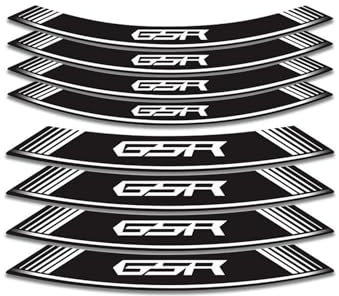YYTEMD Randaufkleber abziehen Motorrad-Radaufkleber Rennfelgenstreifen-Aufkleber Motorrad-Dekorationszubehör Für GSR 600 750 Gsr600 Gsr750(Style 1)