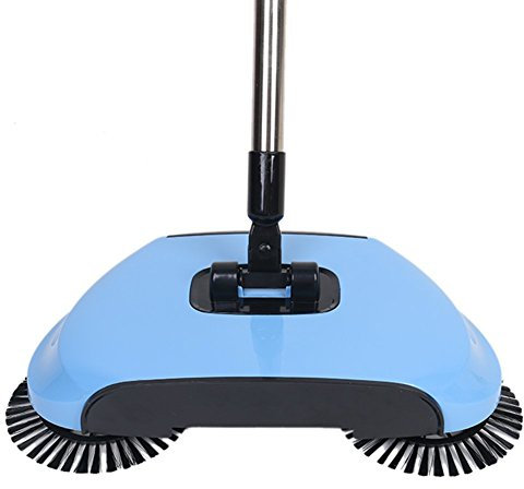 ANCOUS Manuelle Kehrmaschine, 3-in-1, automatische Kehrmaschine, ohne Strom, für Haushaltsreinigung (blau)