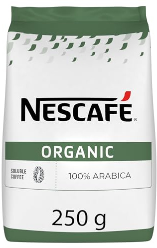 NESCAFÉ Organic, Bio Kaffee, löslicher Kaffee gefriergetrocknet, 1er Pack (1 x 250g Beutel) | Biologischer löslicher Kaffee mit fruchtigen Noten – 100% Arabica – Sofortige Zubereitung für Ihre täglichen Heißgetränke