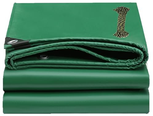 Bâche de Protection Exterieur 4 x 8 m Résistante Aux UV, Indéchirable Bâche Lourde et Résistante avec Œillets Renforcés pour Balcon, Bac à Sable, Vert