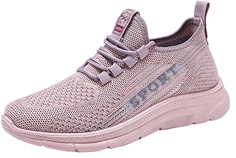 Scarpe sportive da donna per il fitness, in rete, traspiranti, da corsa, da tennis, per attività all'aria aperta, per il tempo libero, per il allenamento, per il jogging, Colore: rosa., 38 EU