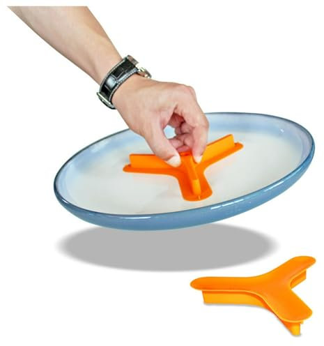 Jiakalamo Food Plate Divider Silicone Portable Flexible Food Separator 3 Divided for Plate Portion Control(Orange)