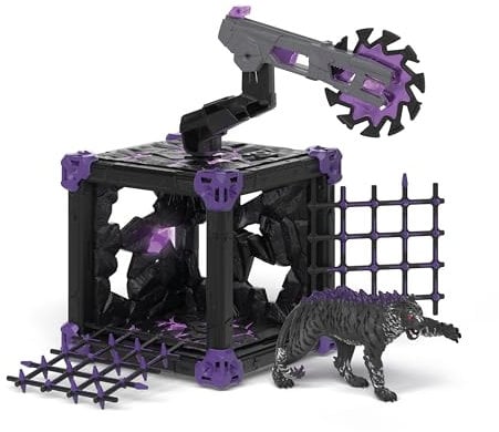 schleich ELDRADOR CREATURES | BattleCave Schattentiger 42739 | schleich Set aus ELDRADOR Battle Cave mit Monster | Battle Caves zur Arena stapelbar | Set aus 27 Teilen