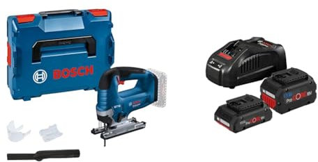 Bosch Professional 18V System Seghetto alternativo a batteria GST 18V-125 B + System Set di Batterie