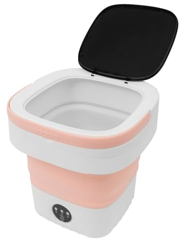 Mini Waschmaschine 12L Faltbare Portable Washing Machine mit 3 Reinigungsmodi Kleine Mobile Waschmaschinen Campingwaschmaschine, für Wohnungen, Wohnmobile, Reisen oder beim Camping usw (Rosa)