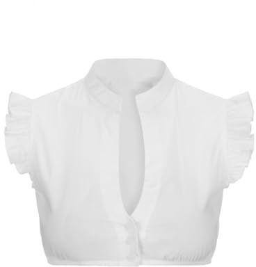 Blusa de Dirndl para Mujer Tirolesa de Blusa Cuello en V Blusas Tradicionales Elegante Blanca Blusas para Lencería, Oktoberfest