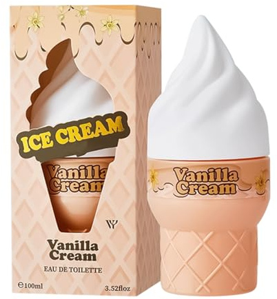Light Women's Fragrance, 100 ml Ice Cream Cone Shape Perfume Spray, Sweet Fruity Fragrance, Long-Lasting for Women Girls (Vanilla Ice)