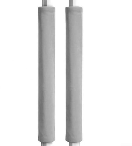 2 Pack Soft Velvet Appliance Handle Covers for Refrigerator and Oven Doors, Providing Protection from Dirt, Water, and Stains with Adjustable Fastening (Gray)