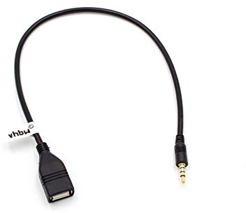 vhbw Adapter OTG compatible with Seat Black USB port