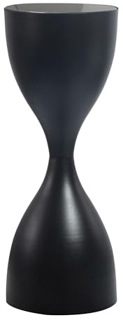 FineBuy Beistelltisch Schwarz 23cm Metall Glas Rund - Design Anstelltisch Eisen - Moderner Wohnzimmertisch Abstelltisch - Edler Couchtisch Wohnzimmer Handmade