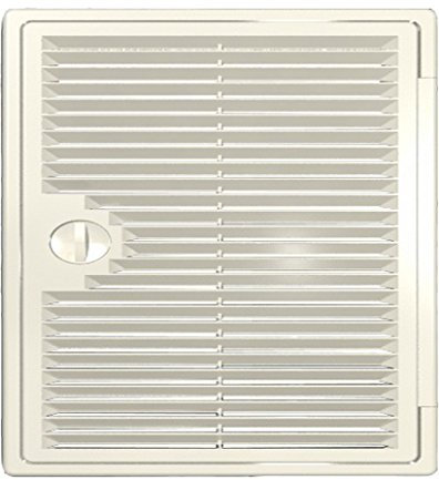 Revisionstür mit Lüftungsgitter, Revisionstür, Inspektionstür, Zugangstür, Lüftungsgitter, Abluftgitter, Luftzirkulation, Entlüftung