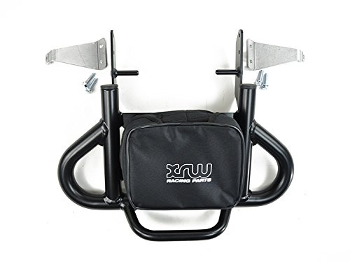 XRW Gepäckträger für Raptor YFM 700 R, Schwarz, Aluminium, Motorrad, Serie 2 mit integrierter Grab Bar und Tasche