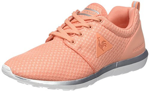 Le Coq Sportif Dynacomf W Feminine Mesh/Metallic Women's Low-Top Trainers, Orange Papaya Punch Old Silver, 3 UK