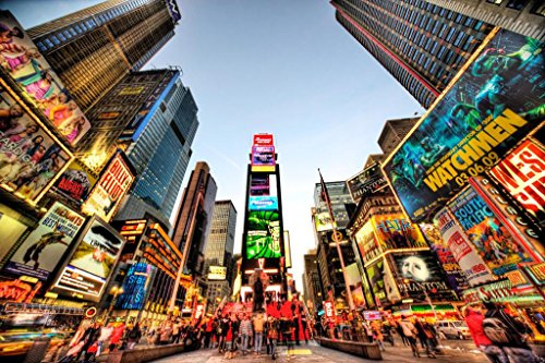Times Square New York City NYC Illuminated Photo Photograph Cool Wall Art Print Poster 36x24