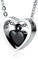 Beydodo Urnen Halskette für Asche Edelstahl, Asche Kette zum Befüllen Damen 60CM mit Anhänger Herz Schwarz Silber Halskette Charms