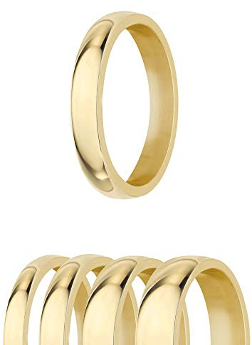 Treuheld® | Ring aus Edelstahl | Gold | Ringgröße 62 | Breite 4mm | Damen & Herren | glänzend | Freundschaftsring Verlobungsring Ehering