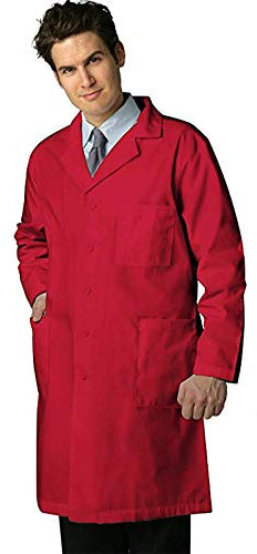 Camici da Lavoro Uomo, in Cotone Pesante,6 Colori,per Officina,Falegnameria,Macelleria,Magazzinieri e Altre attivita' lavorative (46, Rosso)