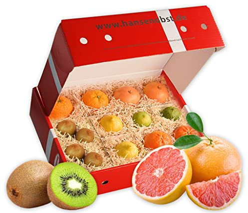 Hansen Obst - Geschenkbox - fruchtige Obst-Box - “Vitamin-C-Box” - Präsentkorb - Obst-Geschenkset - gefüllte Obstkiste - Obstbox mit frischem Obst Die Klassische