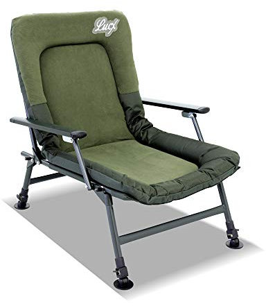 Lucx Angelstuhl 'Like a Hobo' - Leichter Karpfenstuhl mit Thermobezug, Verstellbarer Sitzhöhe & Schlammfüßen - kompakter Carp Chair für Angler & Camping