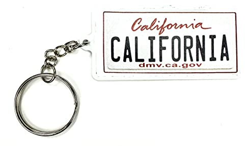 World By Shotglass California Nummernschild-Schlüsselanhänger, Aluminium, ultradünn, rechteckig, Souvenir, 6,3 x 3,2 x 0,2 cm, Verschiedene Farben, 2.5 X 1.25x 0.06