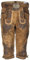 Alpenmärchen Josef Herren Trachtenlederhose Kniebund mit passendem Trachtengürtel, Braun, 50