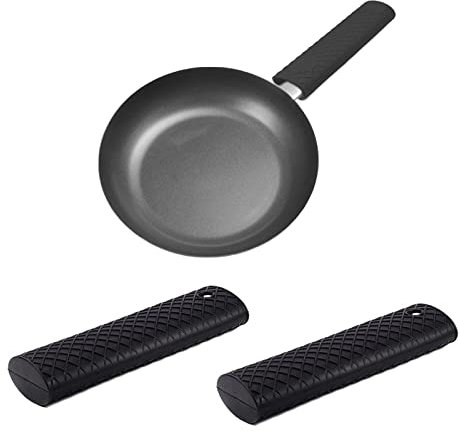 MroMax Silicone Hot Handle Holder Sleeve, Pan Pot Handle Cover Black 6.1-inch Long 2Pcs