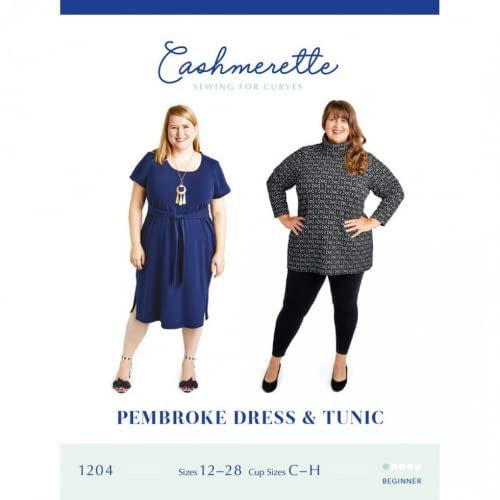 Cashmerette Schnittmuster Pembroke Kleid & Tunika - Damen - Größe 40-52 - Marke: Cashmerette - Material: Ponte, Floral Jersey - Stil: Kleider, Tunika, Tops - Schwierigkeit: Einfach