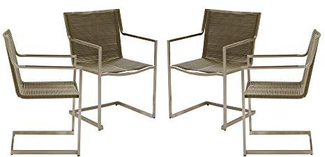 4X Gartensessel Freischwinger Gartenstuhl Metall Campingstuhl Hochlehner Set
