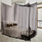 Mxtech Zanzariera, 4 baldacchino ad angolo con letto a baldacchino Zanzariera completa con letto king size Letto a baldacchino con letto king size Campeggio o camera da letto(Nero)