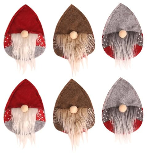 Weihnachten Besteckbeutel Messer Löffel Besteckhalter Schwedische Wichtel Santa Tomte Nisse Figur 6pcs Festival Party Weihnachtsdeko Abendessen Bankett Tischdeko