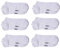 LANCETTI - 6 Paia Calzini Corti Bambino, Fantasmini in Cotone Filo di Scozia per Bimbo, Bianco, 23-26 (2-4 anni)