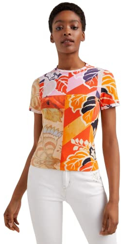 Desigual Womens TS_Baton Rouge T-Shirt, Multicolor, XL