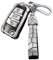 HIBEYO Coque de clé de Voiture Intelligente Compatible avec Audi A1 A3 S3 A4 S4 RS4 A6 S6 RS6 Q3 Q5 Q7 TT TTS TTRS R8 Porte-clés Protection Souple en TPU argenté