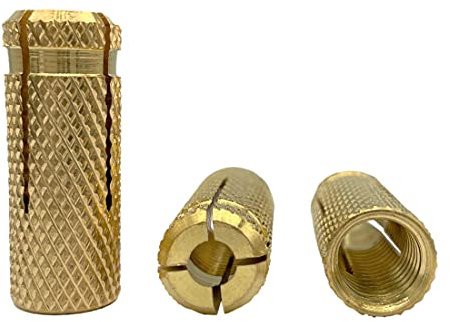 Confezione da 130 pezzi di ancoraggio in ottone M10 x 32 mm, manicotto per bulloni di espansione, ancoraggio per mattoni in calcestruzzo, tasselli di espansione (130, M10 x 32 mm)