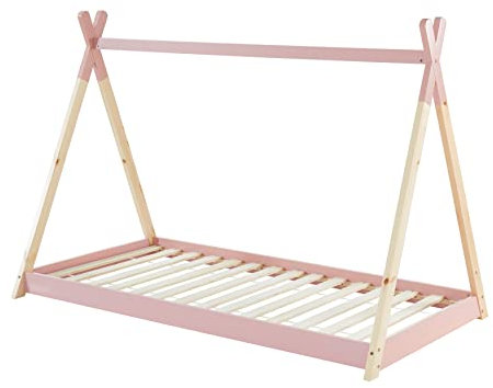 BAÏTA TINYTIPI Lit, Pin, Rose, 90x190cm