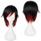 MAOMA Anime Cosplay Perücke，RWBY Ruby Rose Perücke，Black and red Gradient Short Perücke，Mit Kostenloser Perückenkappe，für Party Alltag Halloween Perücke Cosplay