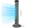 KEPLIN Cooling 36-inch Tall Tower Fan with Remote Control | 3 Speed Settings & 3 Mode Settings | LED Display & Touch Panel Controls | Quiet & Powerful Modern Design Oscillating Standing Fan (Silver)