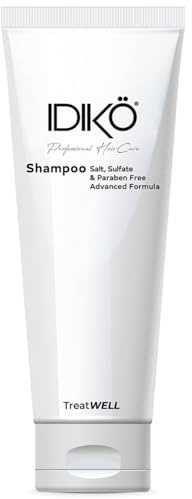 IDIKÖ Shampoo gegen Frizz, Frizz für lockiges und glattes Haar, Anti-Frizz-Behandlung, Shampoo ohne Sulfate und Parabene, schützt und pflegt die Glättung