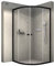 BERNSTEIN Viertelkreis Duschkabine 90 x 90 cm Runddusche mit Rahmen in Schwarz matt Schiebetür Eckeinstieg ESG Nano Glas-Dusche Platzsparende Duschabtennung