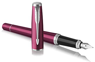 Parker Urban Premium Fountain Pen | Vibrant Magenta with Chrome Trim | Medium Nib | Black Ink | Gift Boxed