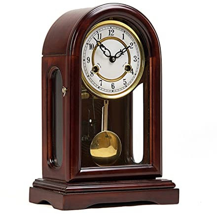 GATEZA Tischuhr Metall mechanischer Tischuhr altmodischer Zeitmädchen Pendeluhr des Desktops Home Study Hotel Schreibtischuhr Stehende Uhr