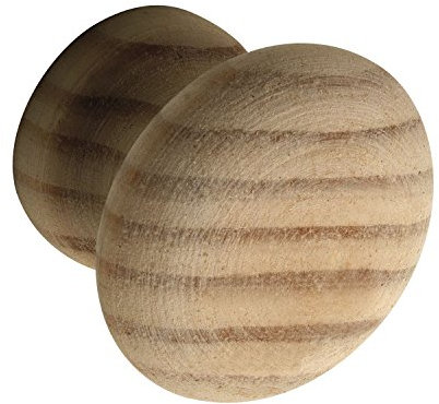 ALLES IM GRIFF Knauf für Schrank Hemera ø45 mm - Möbelknopf aus Holz, Tiefe 29mm - Türknauf, Kiefer roh