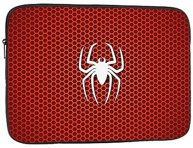 Red Spider Skin Pattern Superhero 17 inch Portable Laptop Sleeve Compatible with MacBook Air Notebook Computer Case for Men Women College School Students
