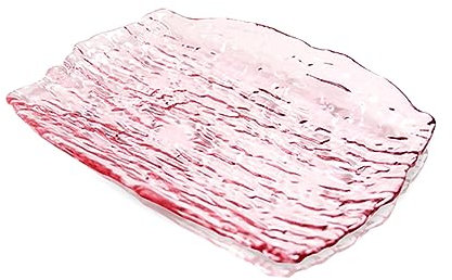 Soulnioi Plato cuadrado de vidrio para frutas, plato de ensalada transparente, plato de servir con incrustaciones doradas, plato de postre para aperitivos, bandeja multiusos, plato decorativo para el