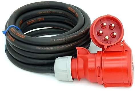 CEE Starkstromkabel (1,5m-50m) 32A Verlängerungskabel Titanex H07RN-F 5x4mm² mit PCE Shark Stecker und Kupplung, Business-Line von Event-Kabel (20 Meter)