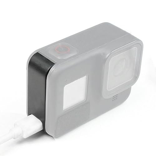 NovelGoal Couvercle de protection pour porte latérale rechargeable, couvercle de batterie, port de charge de type C, compatible avec caméra d'action GoPro Hero 8, boîtier anti-poussière