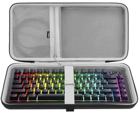 GEEKRIA 75% Keyboard Case, Hard Shell Travel Carrying Bag for 84 Key Mechanical Gaming Keyboard, Compatible with Razer BlackWidow V4 75%/ BlackWidow V4 Pro 75%, GMMK PRO 75%, Keychron Q1 HE (Slim)
