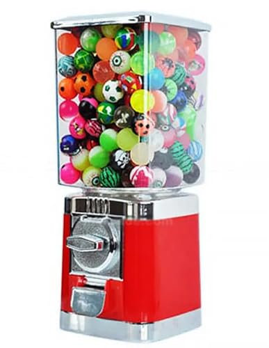 Bubble Gumball Machine, Candy Machine Dispenser with 200pcs Large Capacity, 25-35mm Candy Through and Coin Operation, 360° Rotation Provides Fun, for Home Christmas Kiddie Parties